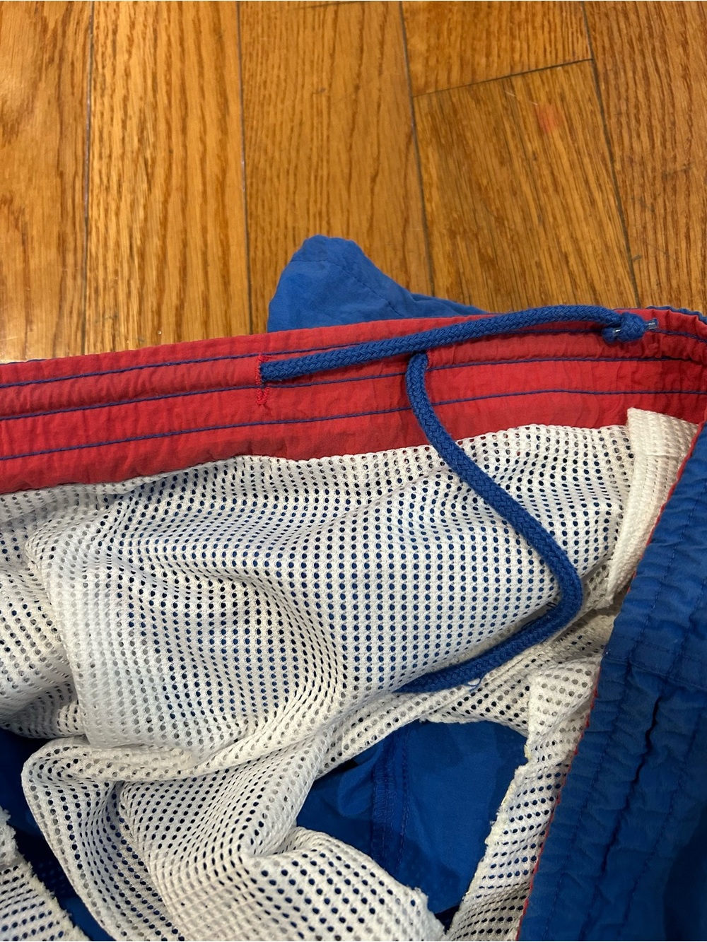 Vintage Speedo Swim Trunks Mens Size M Blue Red Nylon Athletic Shorts - Picture 7 of 11
